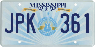 MS license plate JPK361