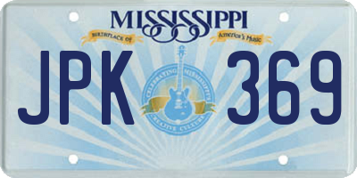 MS license plate JPK369