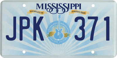 MS license plate JPK371