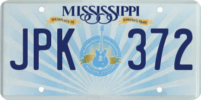 MS license plate JPK372