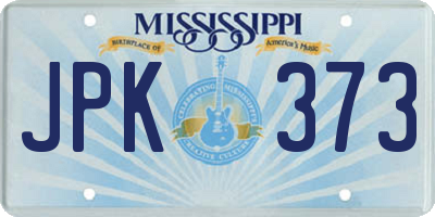 MS license plate JPK373