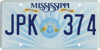 MS license plate JPK374