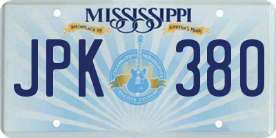 MS license plate JPK380