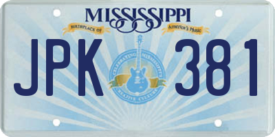 MS license plate JPK381