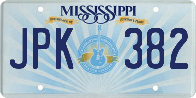 MS license plate JPK382