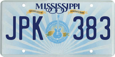 MS license plate JPK383