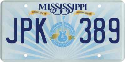 MS license plate JPK389