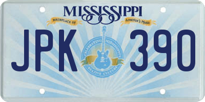 MS license plate JPK390