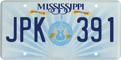 MS license plate JPK391