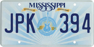 MS license plate JPK394