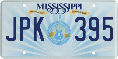 MS license plate JPK395