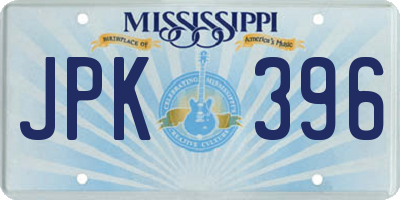 MS license plate JPK396