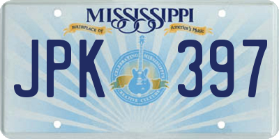 MS license plate JPK397