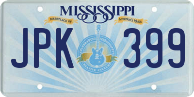 MS license plate JPK399
