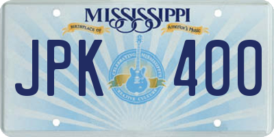 MS license plate JPK400