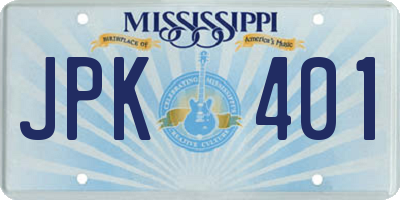 MS license plate JPK401