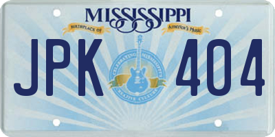 MS license plate JPK404
