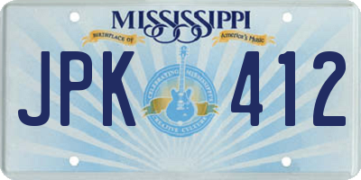 MS license plate JPK412