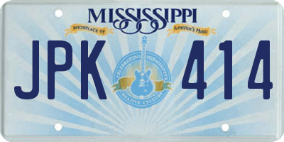 MS license plate JPK414