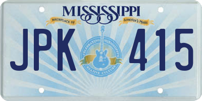 MS license plate JPK415