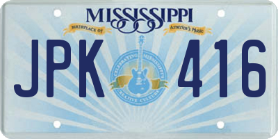 MS license plate JPK416