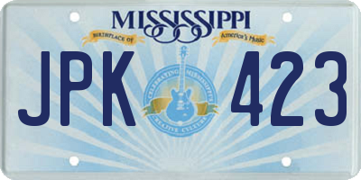 MS license plate JPK423
