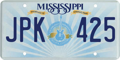 MS license plate JPK425