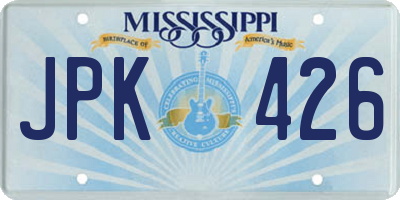 MS license plate JPK426