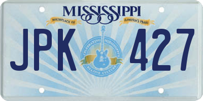 MS license plate JPK427