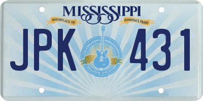 MS license plate JPK431