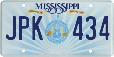 MS license plate JPK434