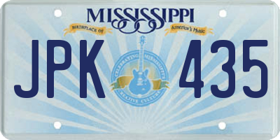 MS license plate JPK435