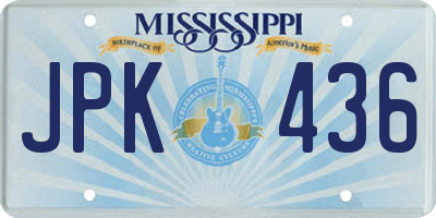 MS license plate JPK436