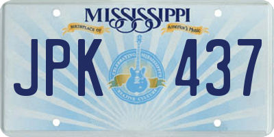 MS license plate JPK437