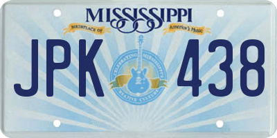 MS license plate JPK438