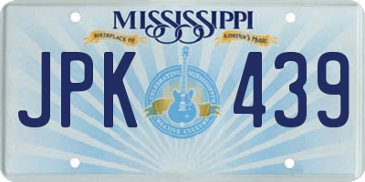 MS license plate JPK439