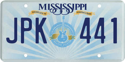 MS license plate JPK441