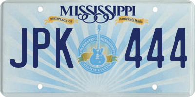 MS license plate JPK444