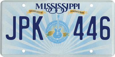 MS license plate JPK446