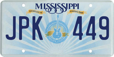 MS license plate JPK449