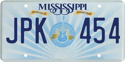 MS license plate JPK454