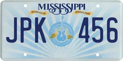 MS license plate JPK456
