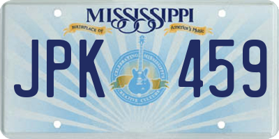 MS license plate JPK459
