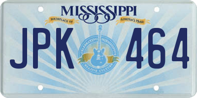 MS license plate JPK464