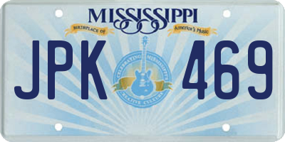 MS license plate JPK469