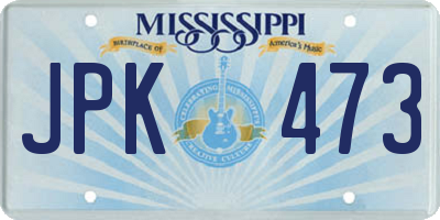 MS license plate JPK473