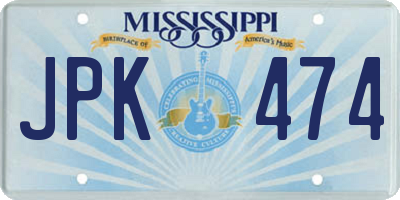 MS license plate JPK474