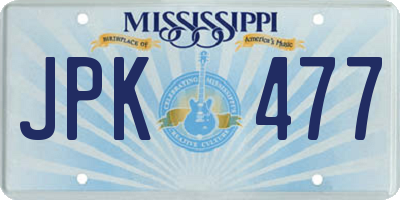 MS license plate JPK477