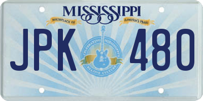 MS license plate JPK480