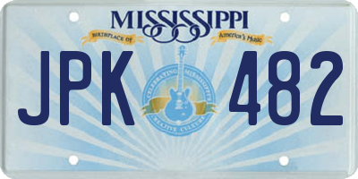 MS license plate JPK482